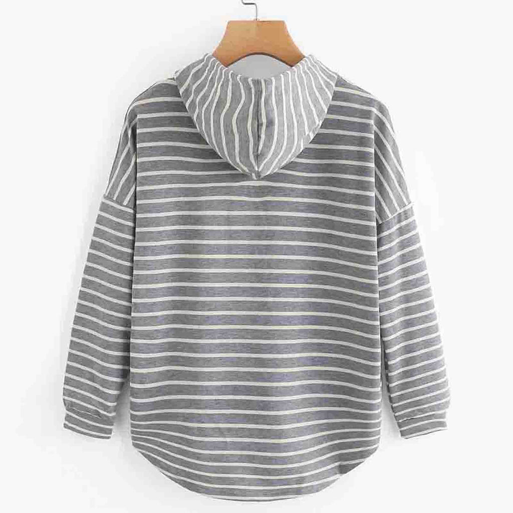 GR | Gestreifter Freizeit Hoodie