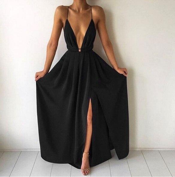 GR | Maxi dress with deep U-neck