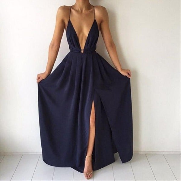 GR | Maxi dress with deep U-neck