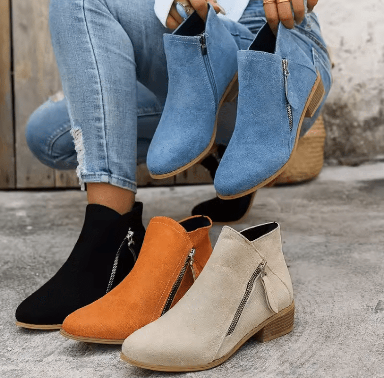 GR | Classic ankle boots with block heel, women's shoes