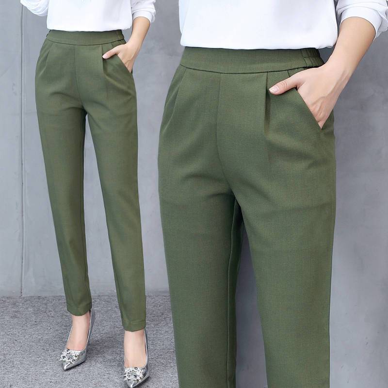 GR | Dünne Seidenhose in Knöchellänge Mit Hohem Taillenbund Und Flexibler Bleistiftform
