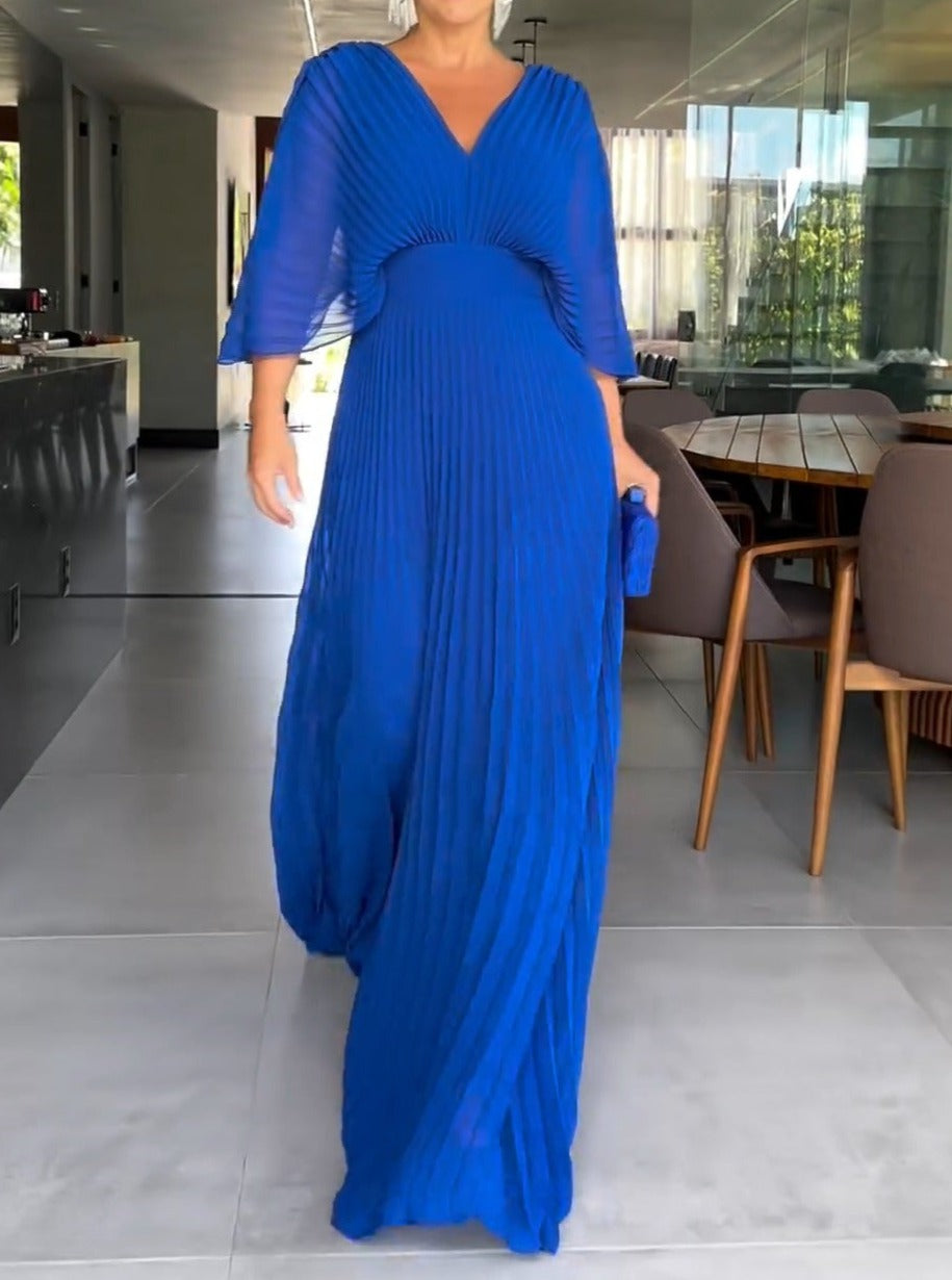 GR | Vibrant pleated maxi dress