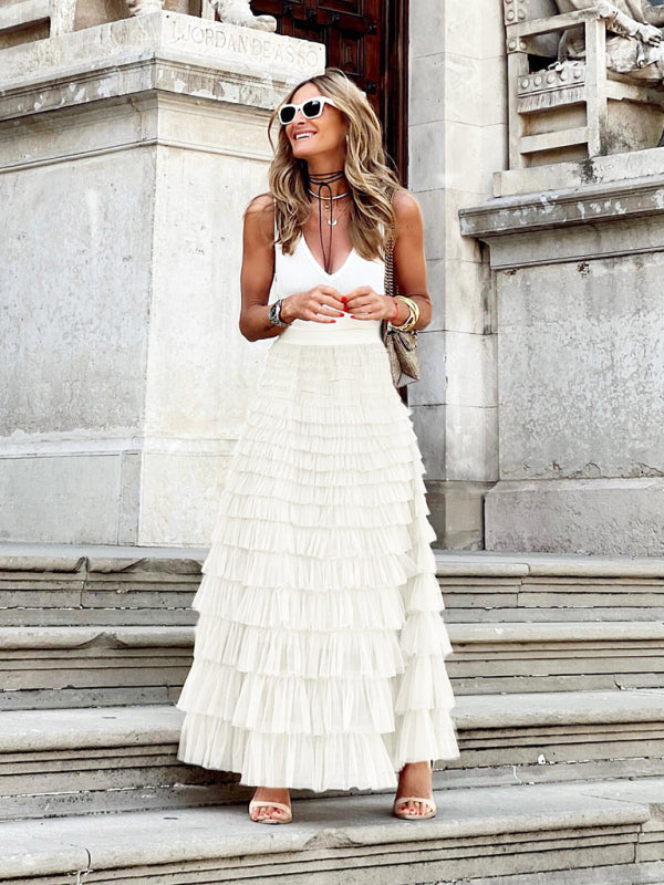 GR | Trendy maxi skirt made of multi-layered tulle
