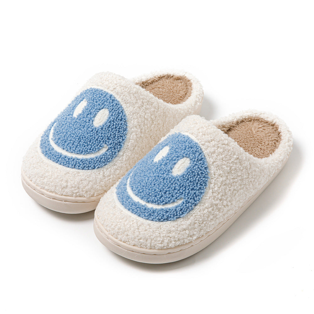 GR Large Smiley Pattern Fur Slippers