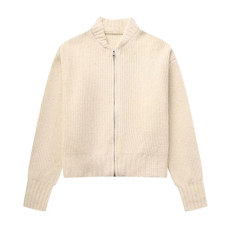 Large cardigan with zipper