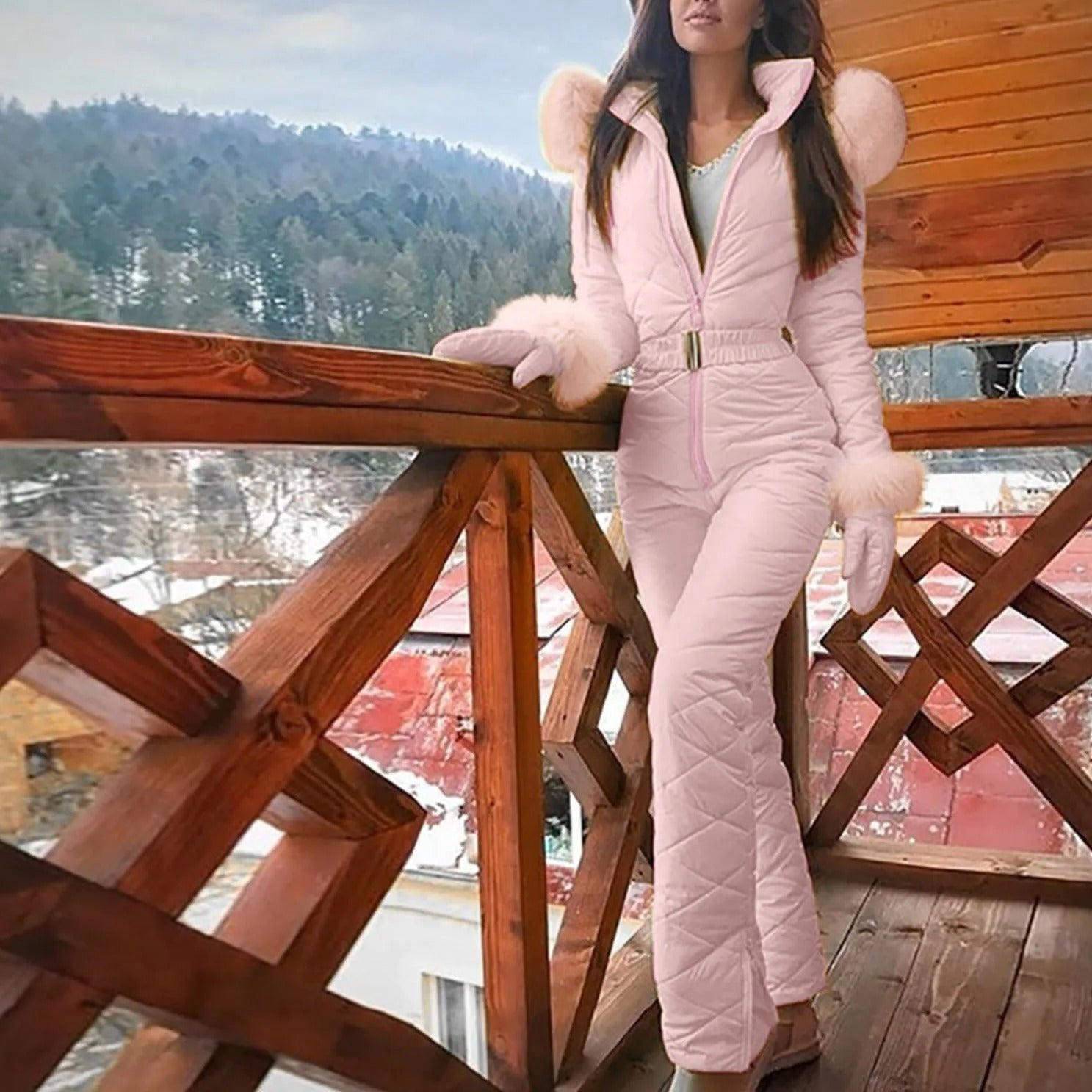 GR | Stilvoller Winter Casual Snowboard Skianzug Mit Reißverschluss Für Frauen