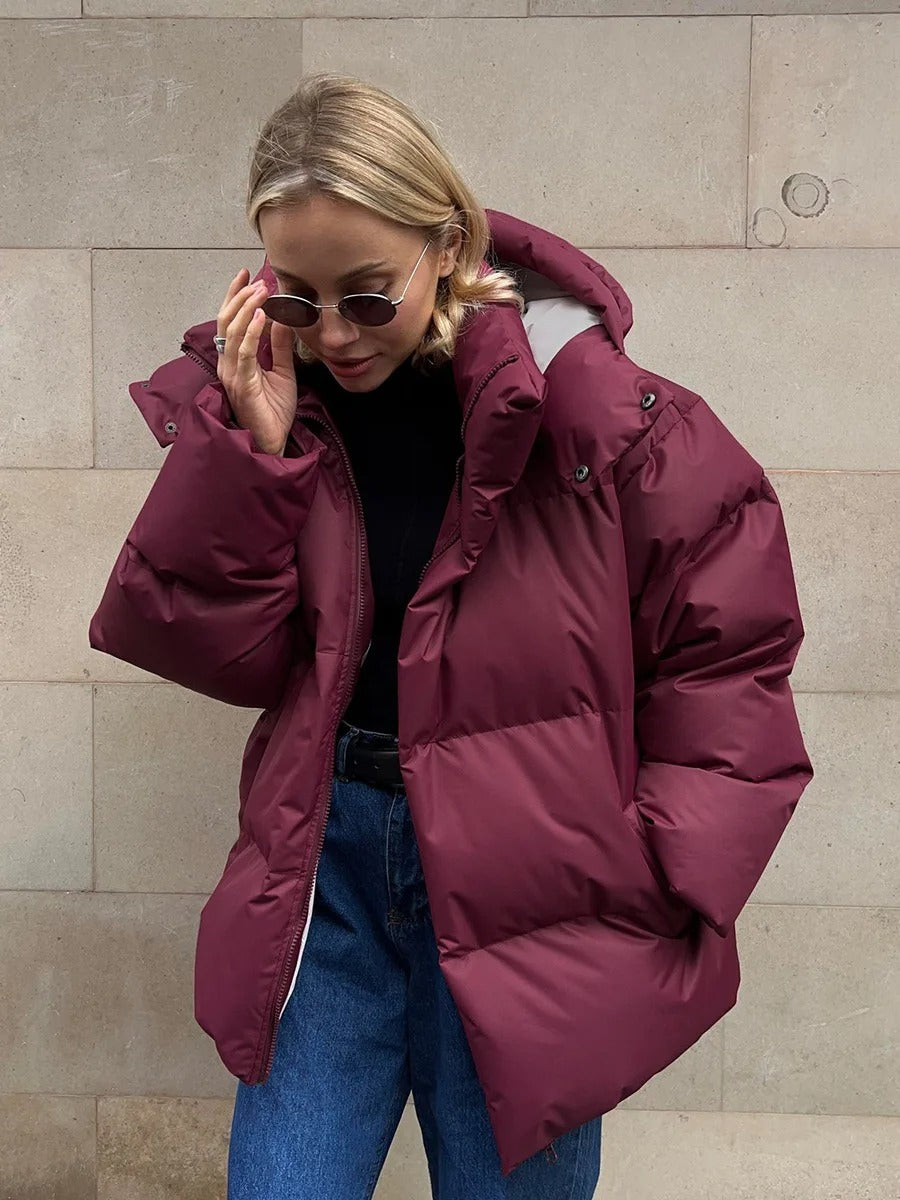 Women's Fashion Hooded Cotton Padded Short Jacket
