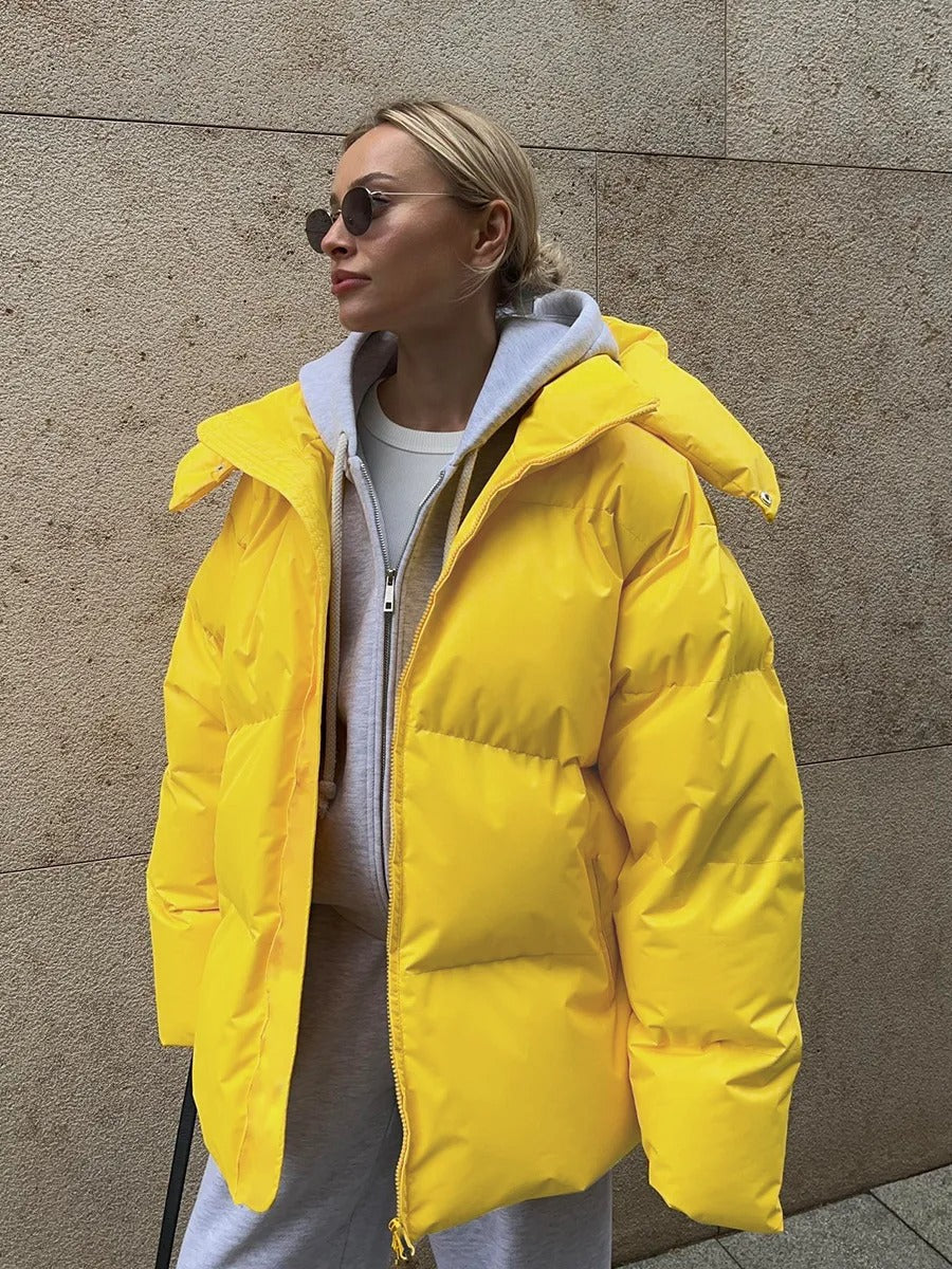 Women's Fashion Hooded Cotton Padded Short Jacket
