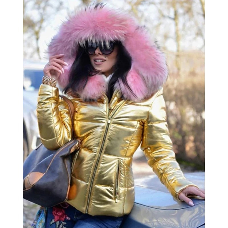 GR - Paris - Stylish jacket with faux fur lining, hood and collar