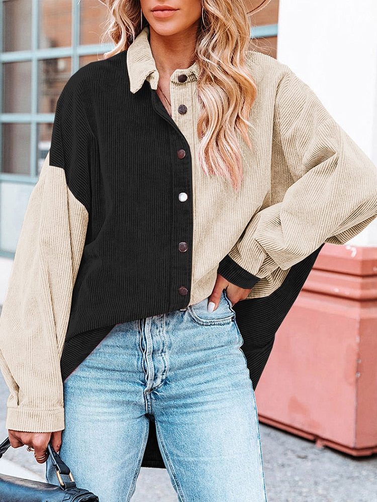 GR Corduroy Blouse | Modern ribbed women's jacket for autumn