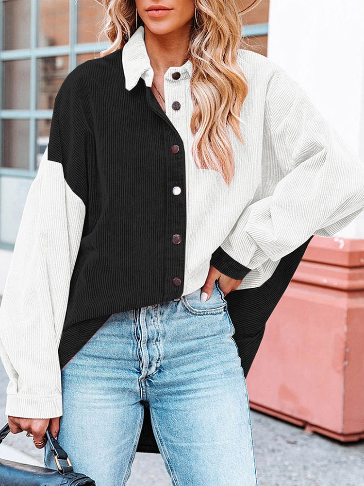 GR Corduroy Blouse | Modern ribbed women's jacket for autumn