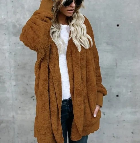 GR Fleece-Cardigan | Superweicher lässiger Fleece-Cardigan mit Kapuze für Damen