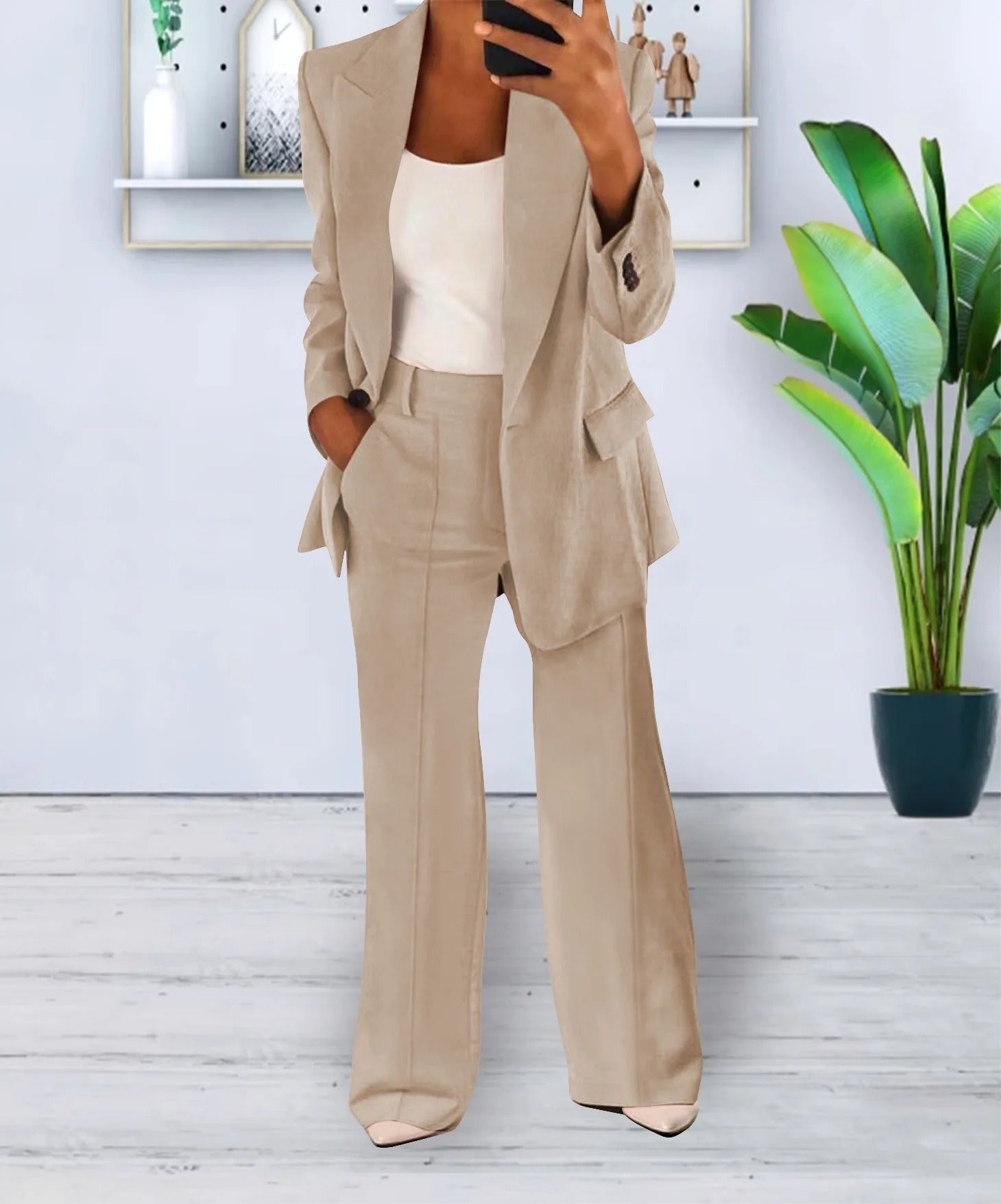 GR - Blazer Und Hose - Klassiker - Vielseitiges Design, Hochleistungsstoff - Ideal Für Geschäft Für Damen