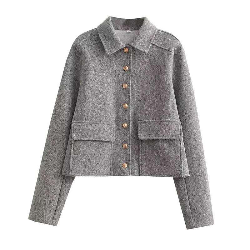 GR Jacket | High-quality short jacket in a wool look for autumn