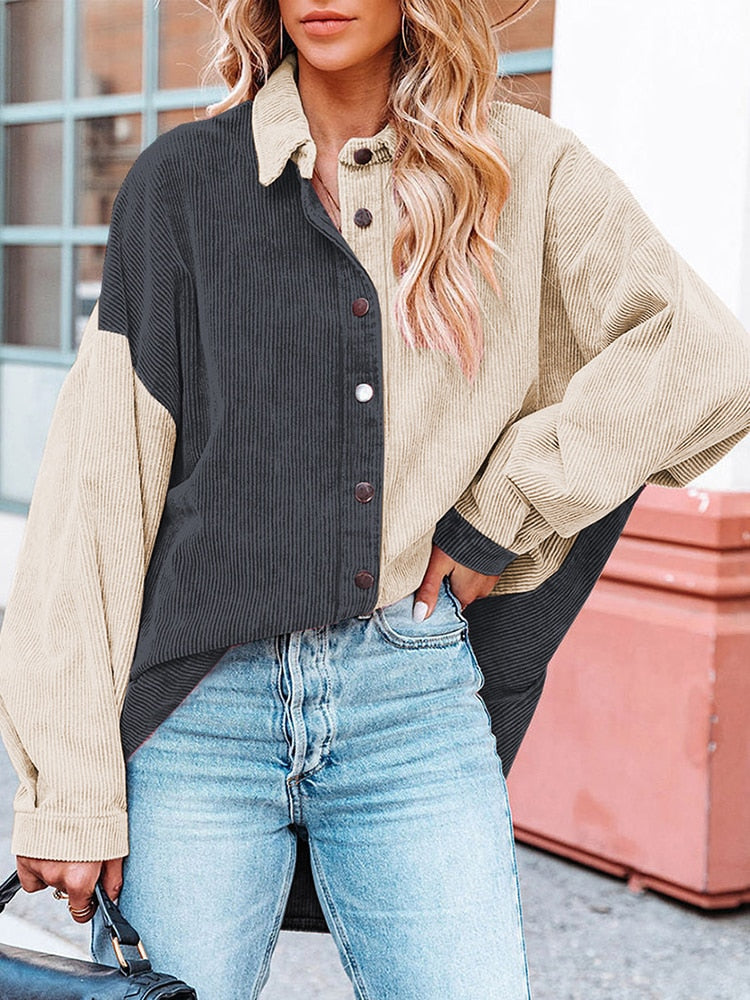 GR Corduroy Blouse | Modern ribbed women's jacket for autumn