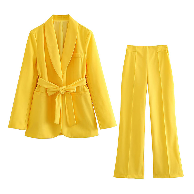 GR | Elegant blazer set with belt for women