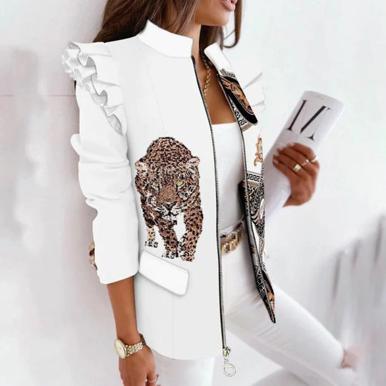 GR | Casual long-sleeved jacket with zipper and pockets