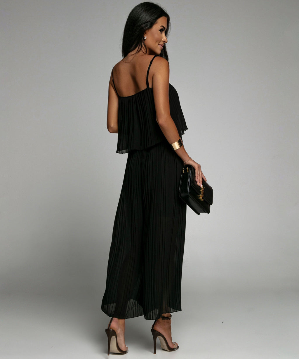 Pleated One-Piece Black