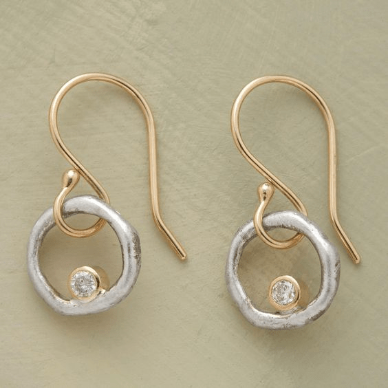 GR | Gold & Silver Zirconia Earrings