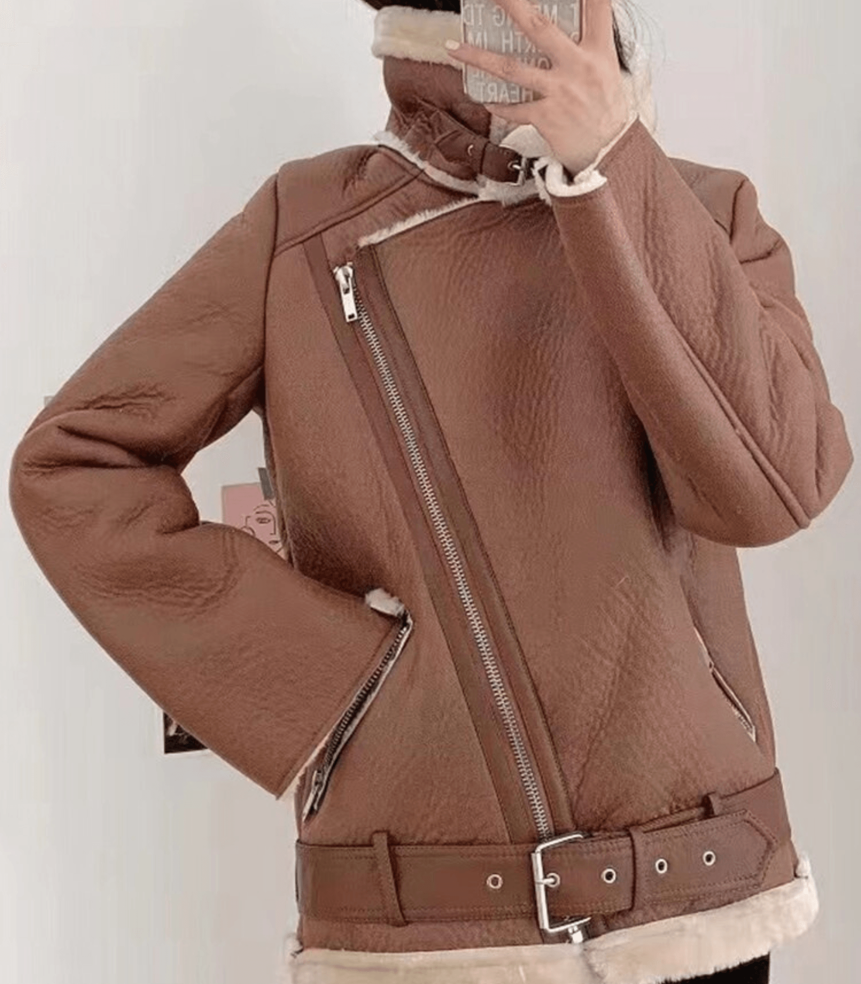 GR Winter Chic - Elegant leather winter coat for women