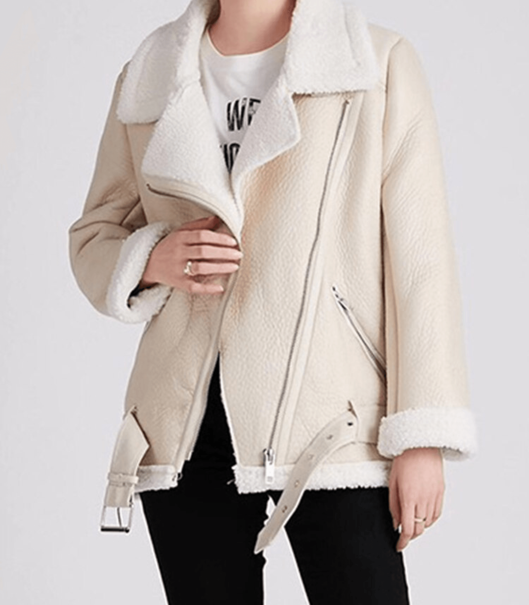 GR Winter Chic - Elegant leather winter coat for women