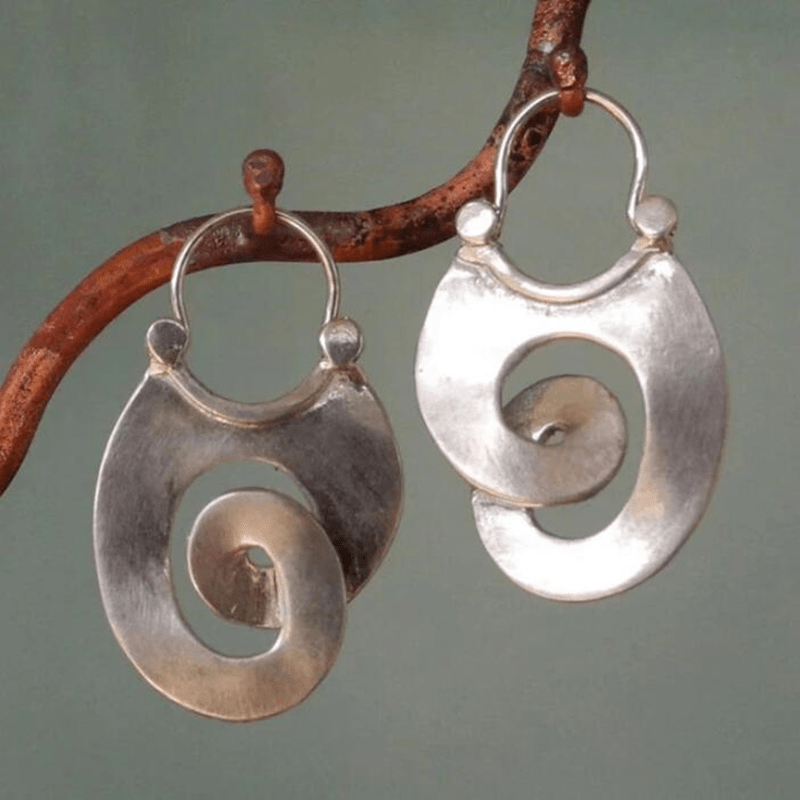 GR | Spiral Silver Earrings
