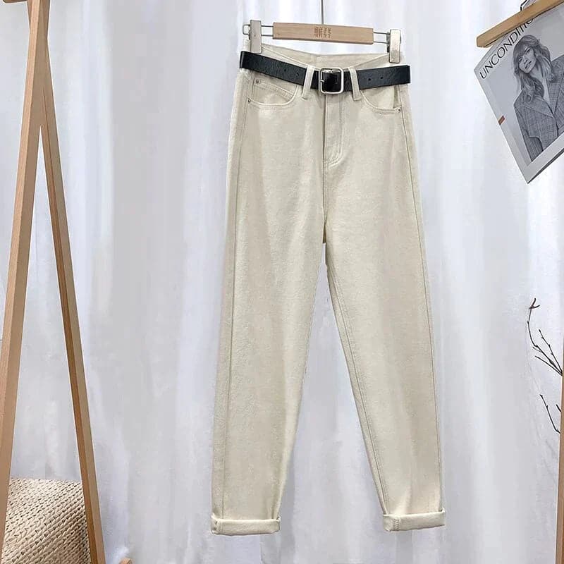 GR | Jeans Hohe Taille Gerade Beinform Klassisches 5 Taschen Design Lässig Komfort
