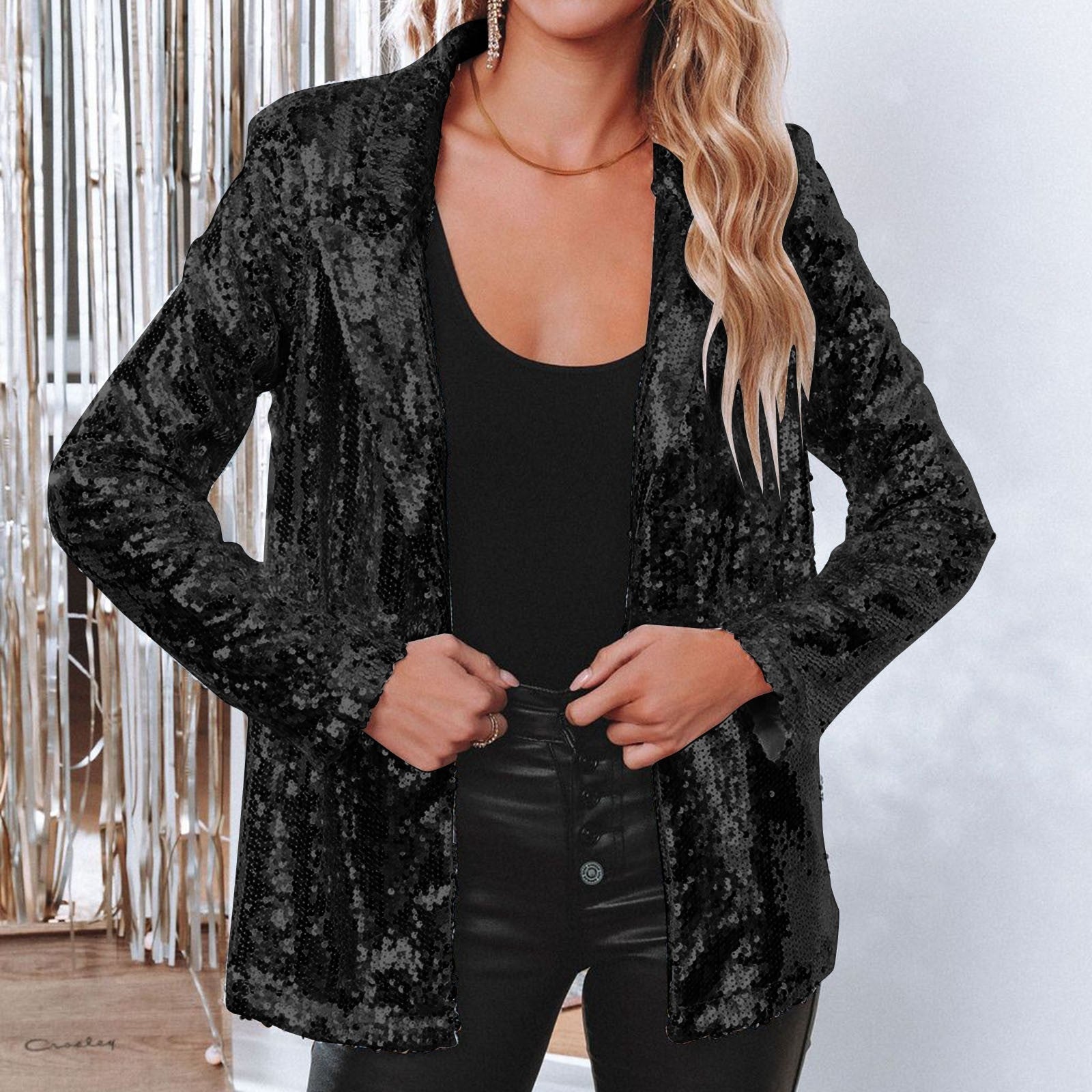 GR | Stylish Winter Chic Glitter Blazers for Women