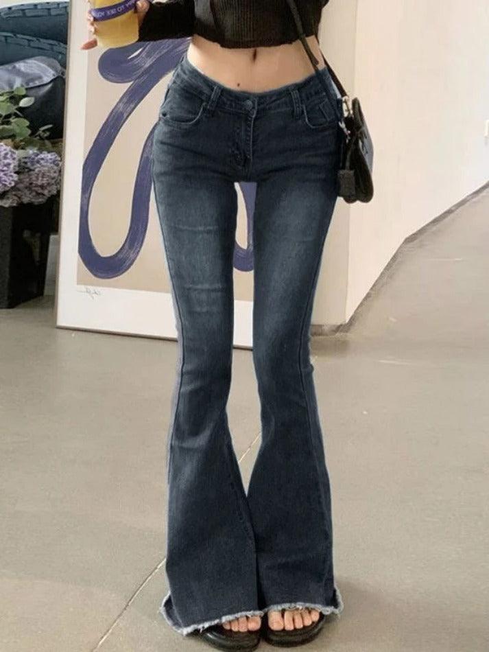 GR | Washed Stretch Low Waist Flare Jeans