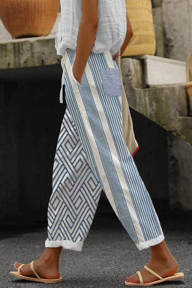 GR | Casual Unique Printed Button Pocket Pants