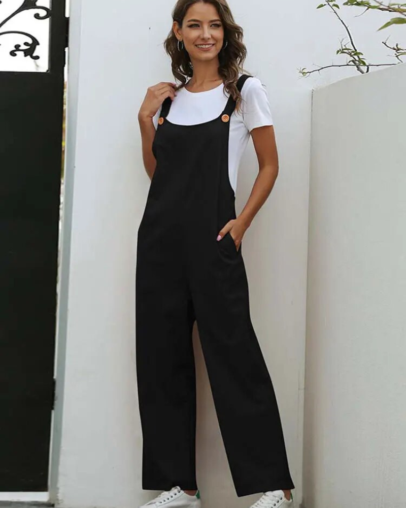 GR | Weiß Latzhose Damen Lässig
