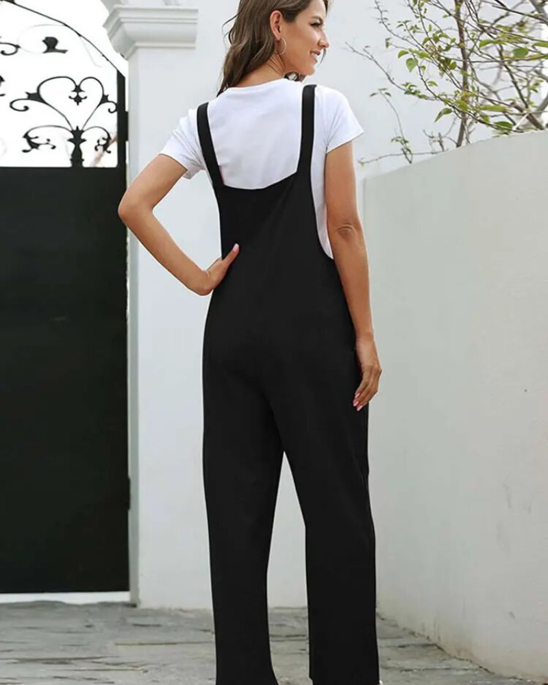 GR | Weiß Latzhose Damen Lässig