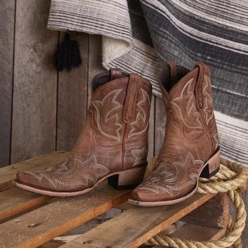 GR | Women's Western Cowboy Boots Brown