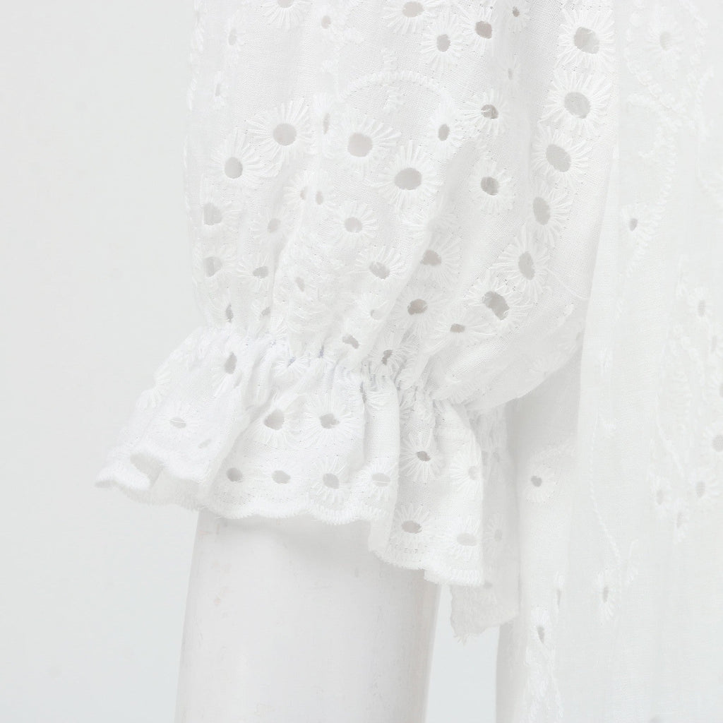 GR | White Plus-Size Ruffled Dress