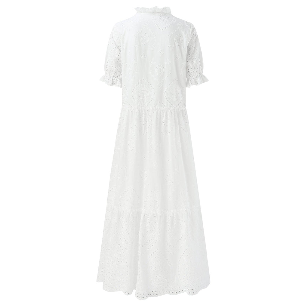 GR | White Plus-Size Ruffled Dress