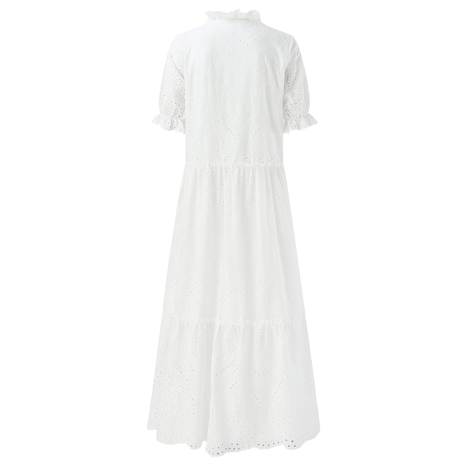 GR | White Plus-Size Ruffled Dress