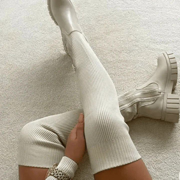 GR - Knee-high stretch boots