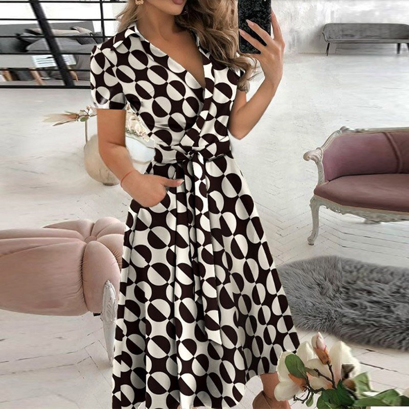 GR A-Linien-Kleid zum Binden