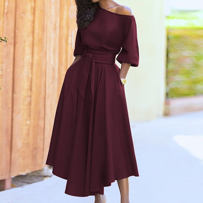GR A-Linien-Kleid zum Binden