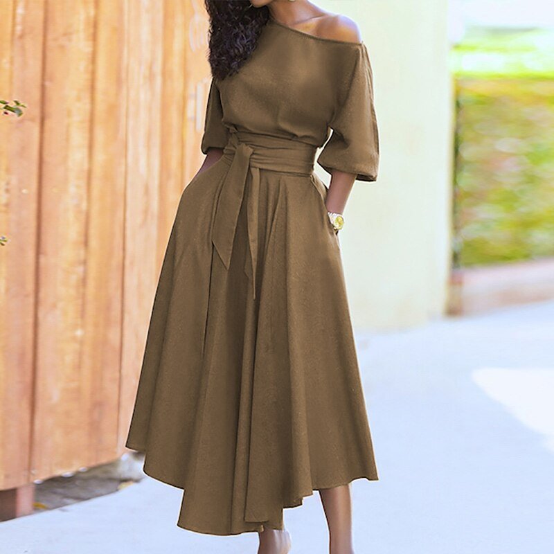 GR A-Linien-Kleid zum Binden
