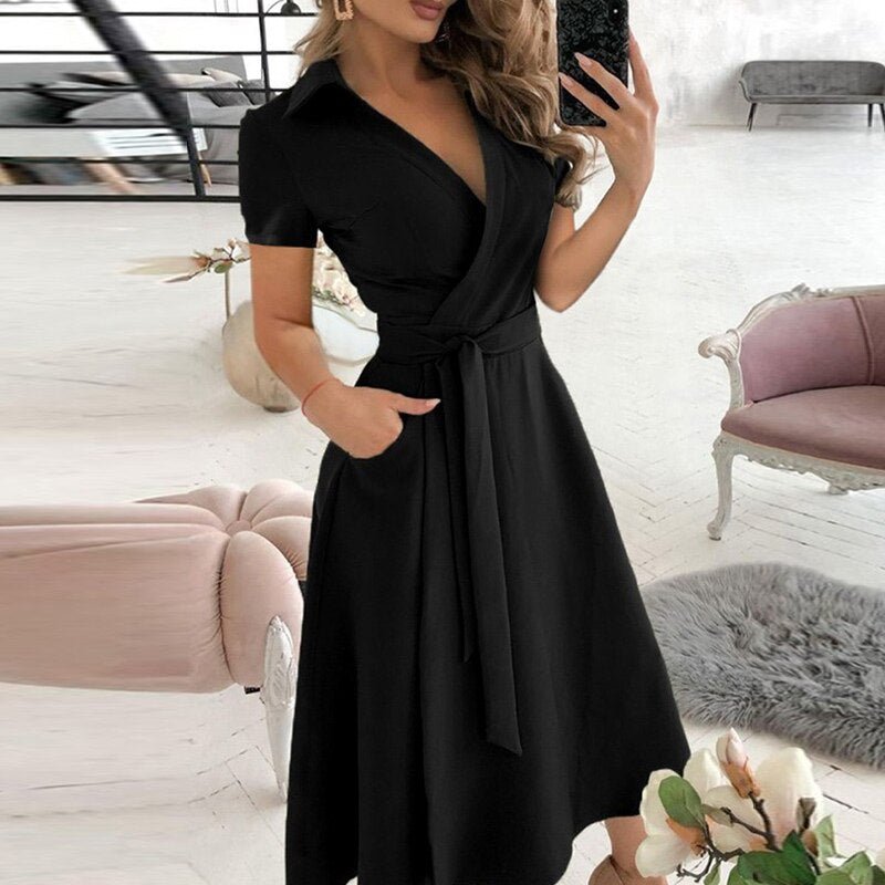 GR A-Linien-Kleid zum Binden