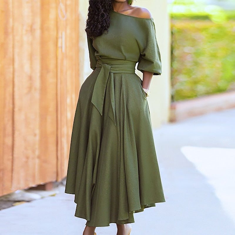 GR A-Linien-Kleid zum Binden