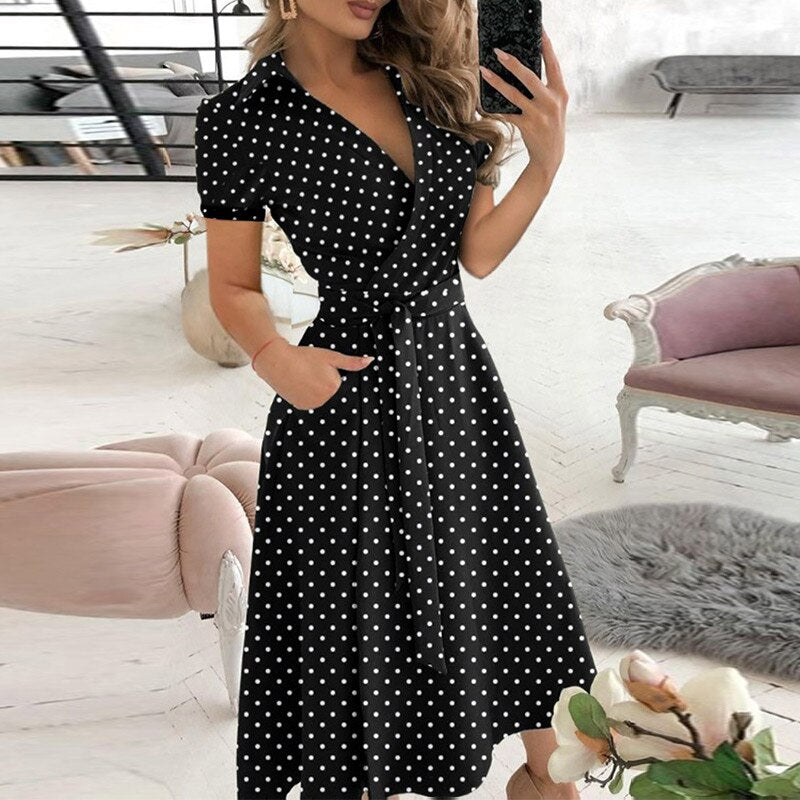 GR A-Linien-Kleid zum Binden