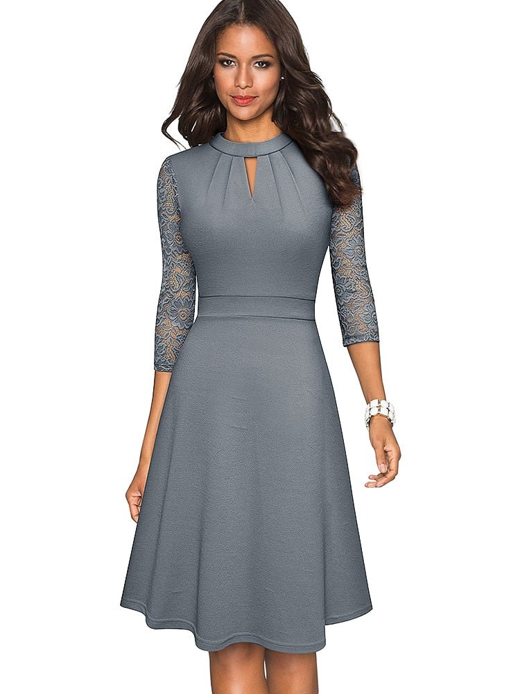 GR Hollowed-out lace dress