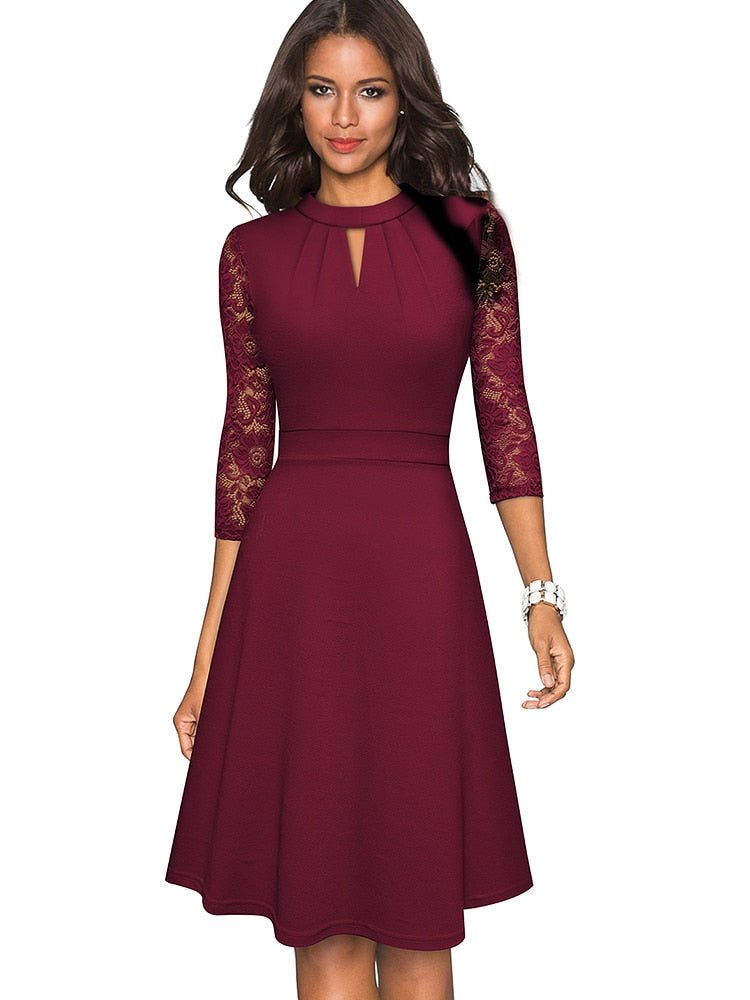 GR Hollowed-out lace dress