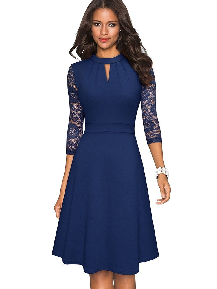 GR Hollowed-out lace dress