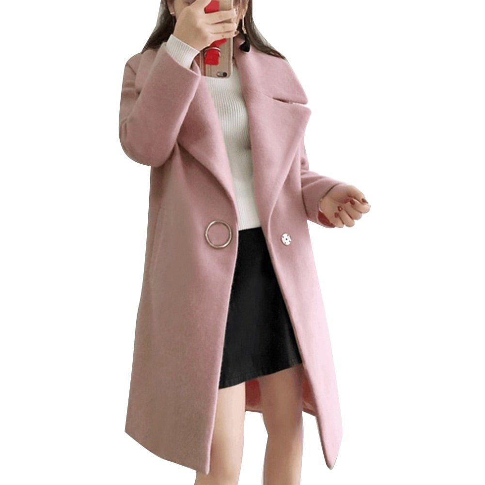 GR Spring Elegance - Elegant coat with waterfall collar
