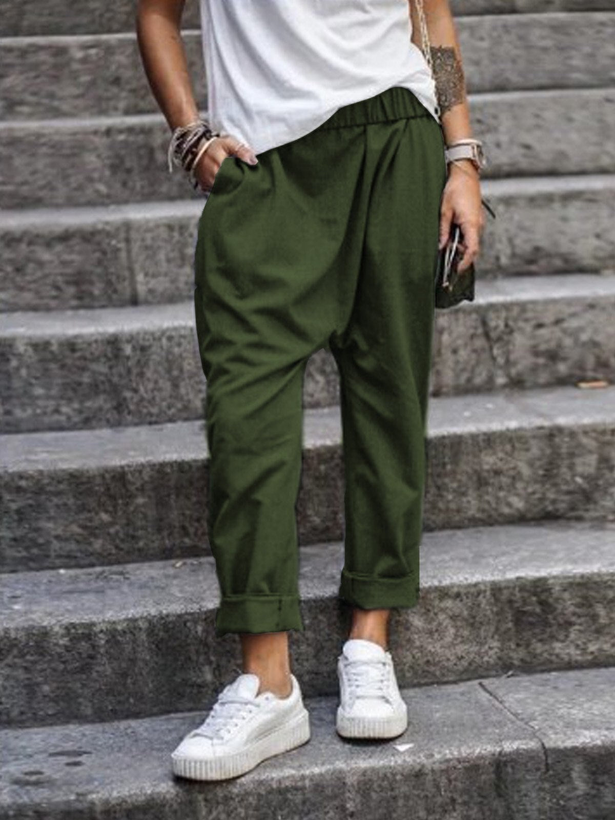 GR | Casual Harem Pants with Low Crotch for Women