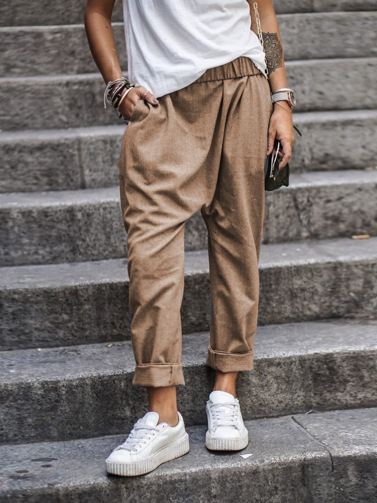 GR | Casual Harem Pants with Low Crotch for Women