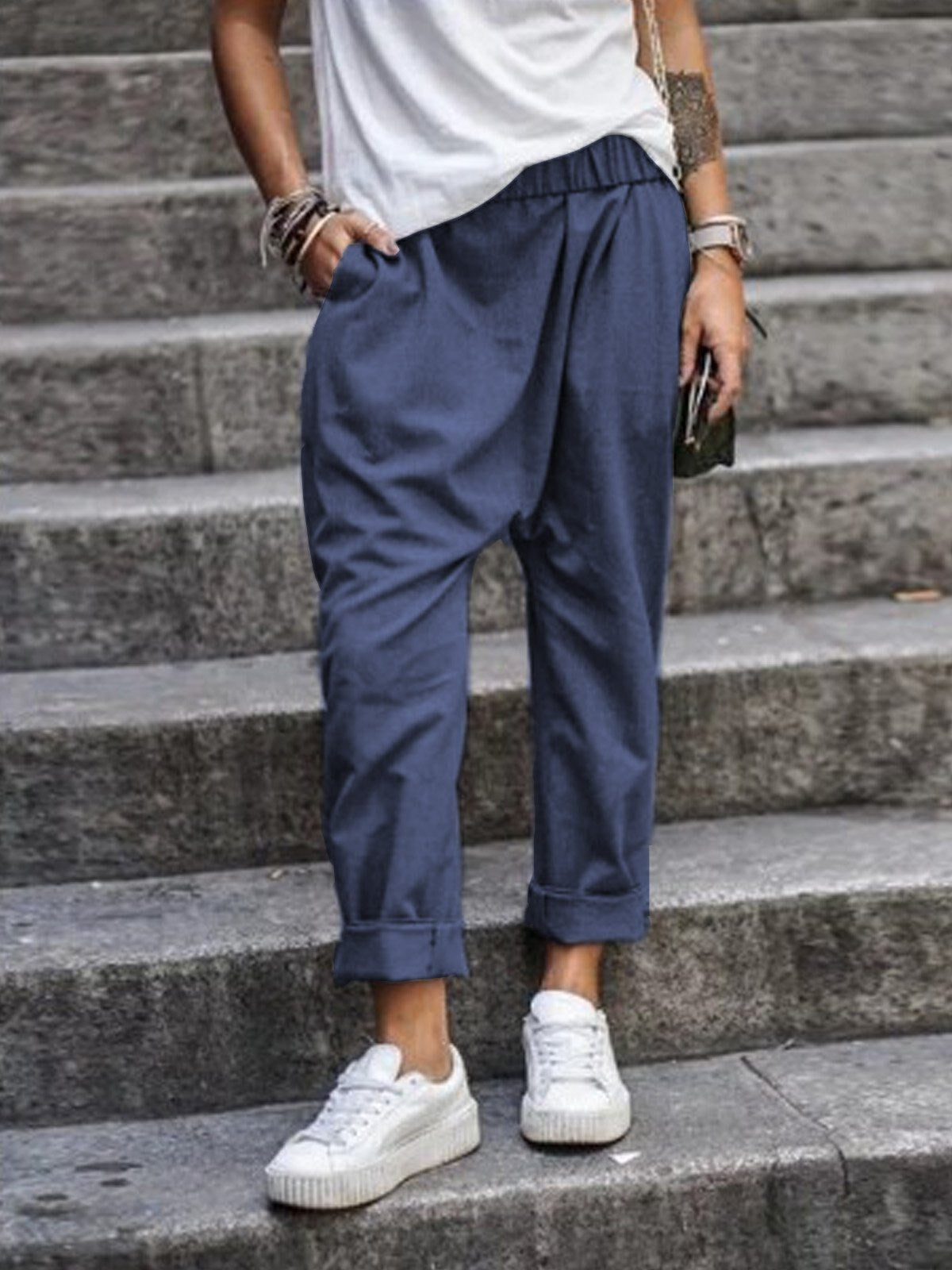 GR | Casual Harem Pants with Low Crotch for Women